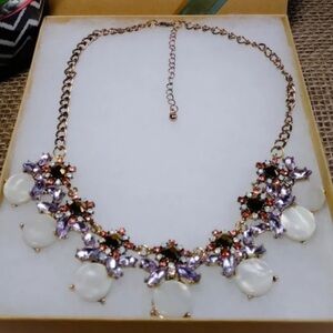 Nacar statement piece Multi-Color Crystal Stone Choker Necklace